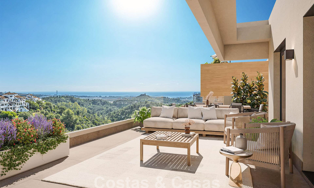 Launch! Off-plan, innovative apartments for sale with sea views in the hills of Marbella East 787023