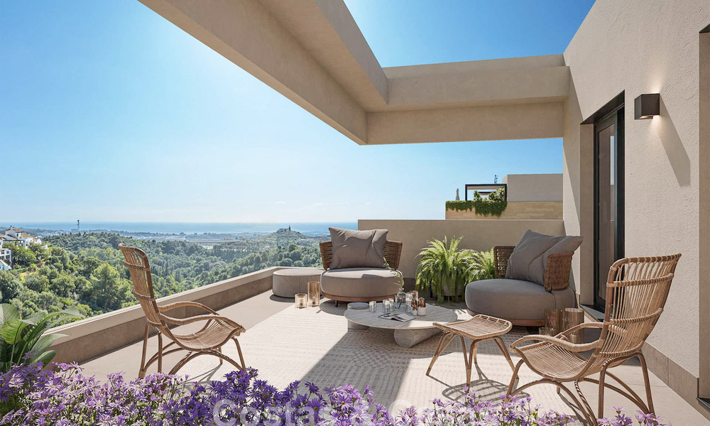 Launch! Off-plan, innovative apartments for sale with sea views in the hills of Marbella East 787024