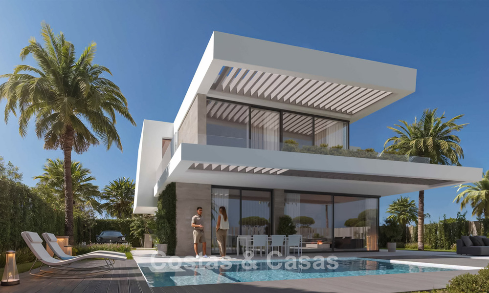 Exclusive, off-plan design villas with avant-garde architecture for sale 200m from the beach in Mijas Costa 787486