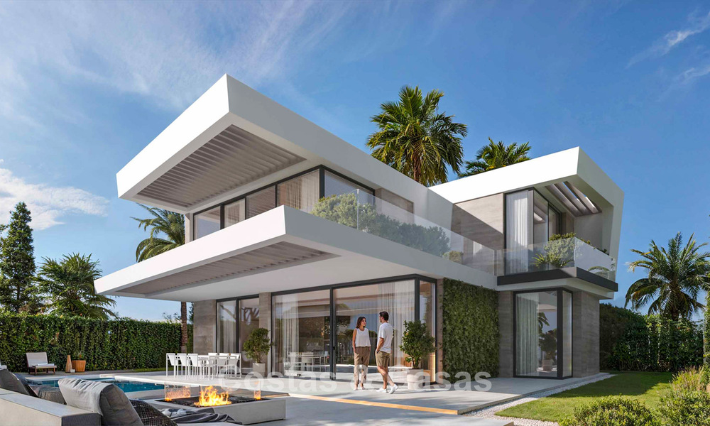Exclusive, off-plan design villas with avant-garde architecture for sale 200m from the beach in Mijas Costa 787487