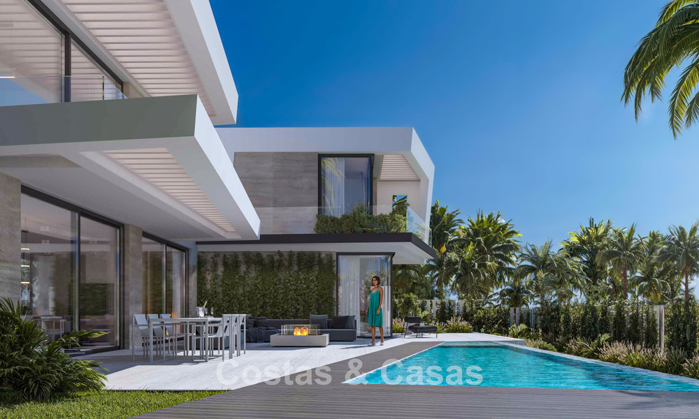 Exclusive, off-plan design villas with avant-garde architecture for sale 200m from the beach in Mijas Costa 787488