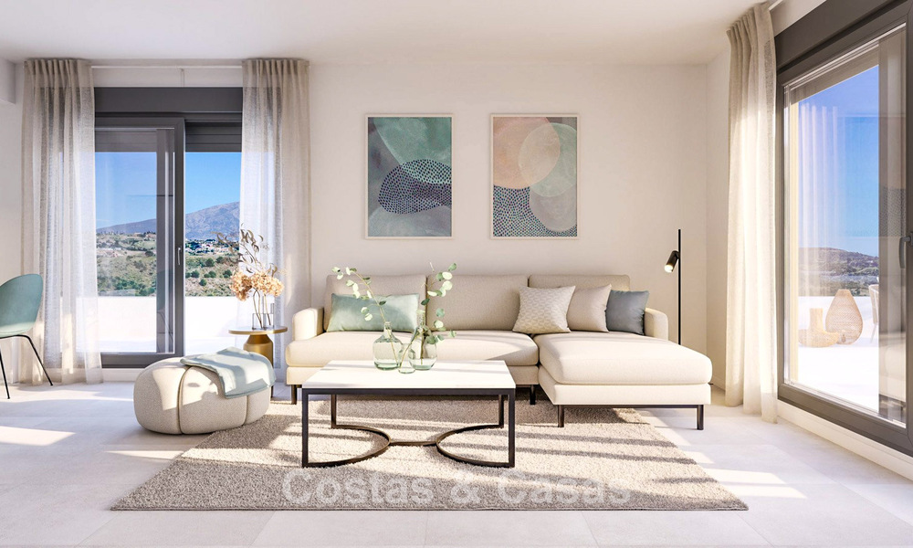 Launch. Contemporary new-build apartments for sale surrounded by golf courses in Mijas, Costa del Sol 787793