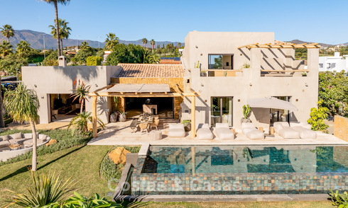 Move-in ready villa with Ibiza-chic design for sale with sea views on the New Golden Mile between Marbella and Estepona 787787