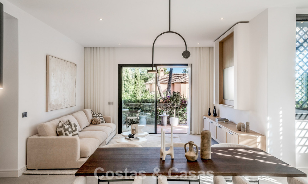 Modernly renovated ground floor apartment for sale in a prime gated complex in Sierra Blanca, Golden Mile, Marbella 789863