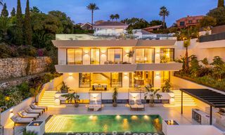 Attractive designer villa with spectacular sea views for sale in Elviria, east of Marbella center 789108 