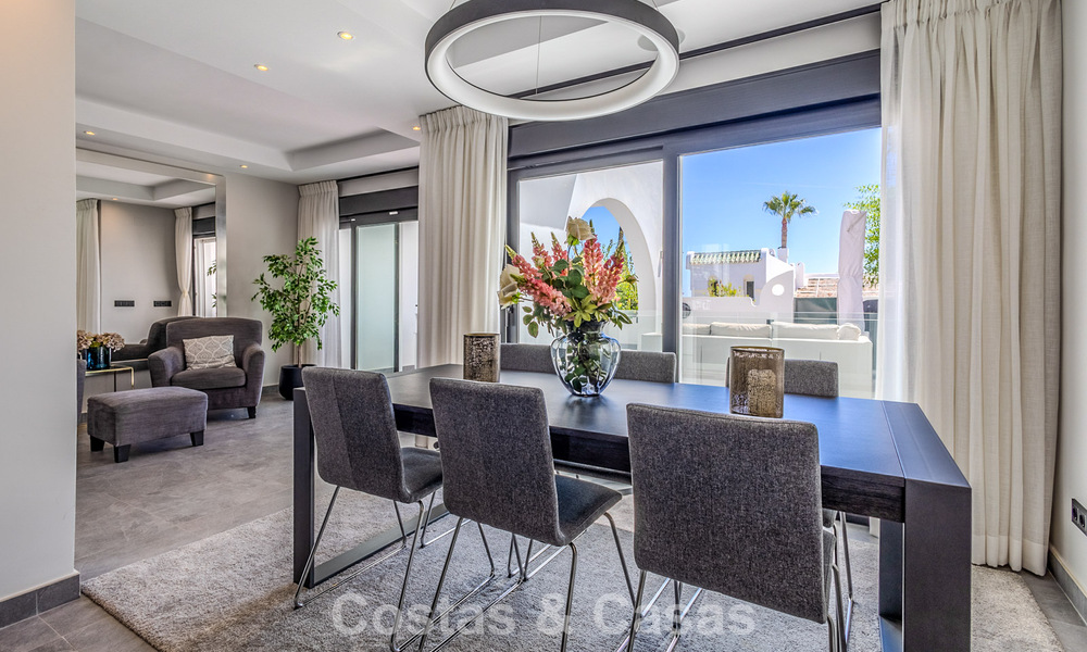 Prime Location! Spacious townhouse for sale with modern interior in the Aloha Golf community in Nueva Andalucía, Marbella 790169