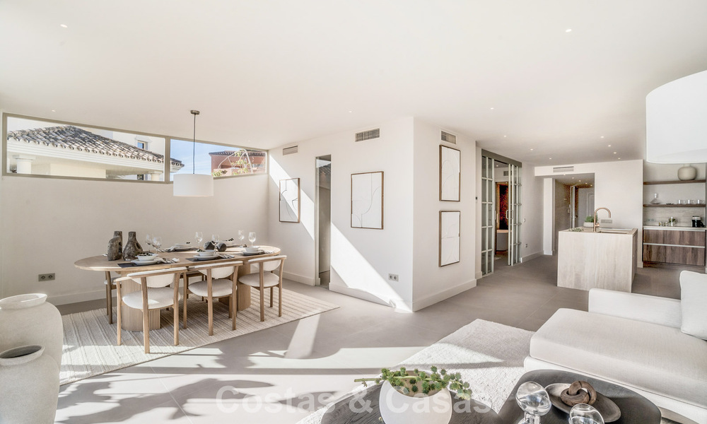 Contemporary renovated 3-bedroom apartment for sale with private pool and sea views in Nueva Andalucia, Marbella 790794