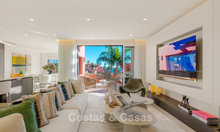 Spacious duplex penthouse for sale with sea views in an iconic beachfront complex on the New Golden Mile, Marbella - Estepona 790844 