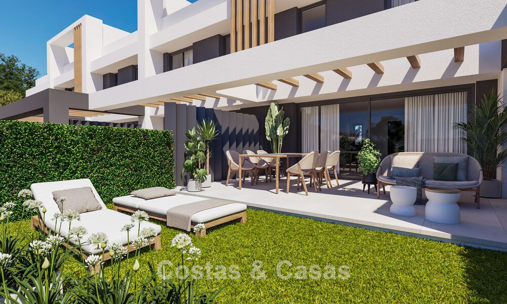 Contemporary townhouses with modern design for sale in a golf setting in Mijas Costa, Costa del Sol 791819