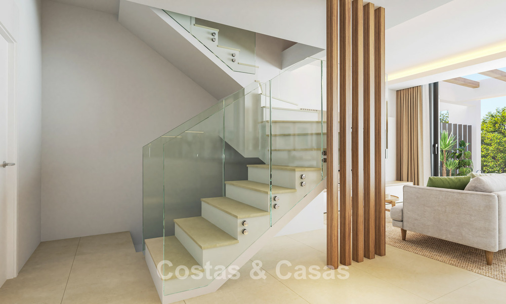 Contemporary townhouses with modern design for sale in a golf setting in Mijas Costa, Costa del Sol 791833