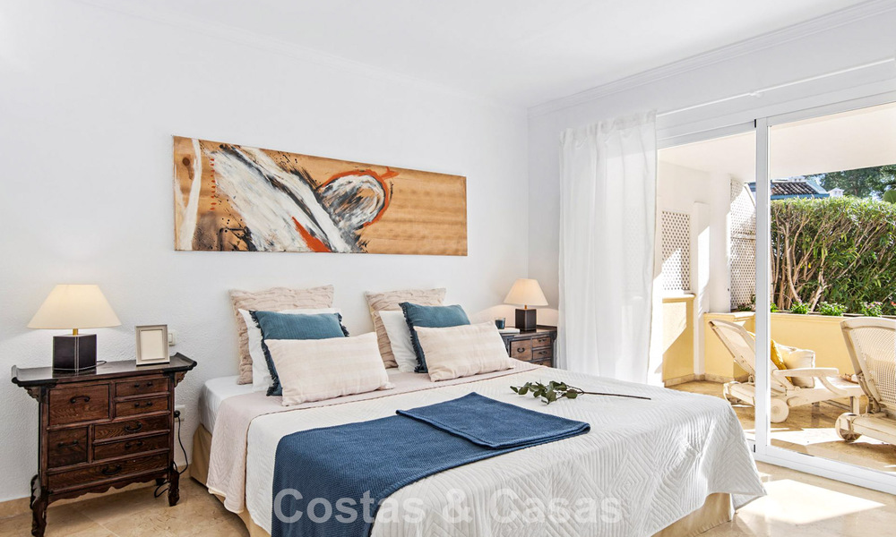 Very spacious garden apartment for sale in a beachfront complex on the New Golden Mile between Marbella and Estepona 792124