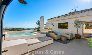 Contemporary renovated duplex penthouse with private pool and panoramic sea views in Nueva Andalucía, Marbella 792150 