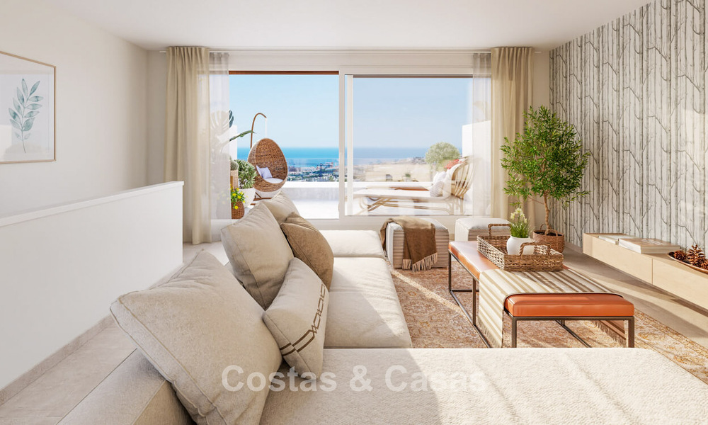 Contemporary townhouses with stunning sea views for sale in La Cala de Mijas, Costa del Sol 792667