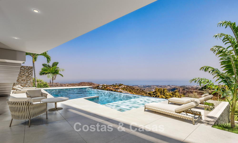 Off-plan new-build villa with sophisticated architecture and panoramic sea views for sale in Marbella - Benahavís 792682