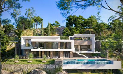 Off-plan new-build villa with sophisticated architecture and panoramic sea views for sale in Marbella - Benahavís 792686