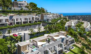 Launch! Modern semi-detached villas with sea views for sale in an exclusive resort-style development in Elviria, East Marbella 793134 