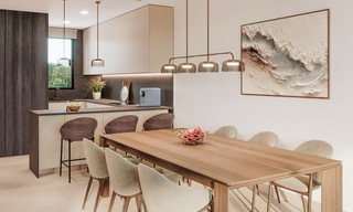 Launch! Modern semi-detached villas with sea views for sale in an exclusive resort-style development in Elviria, East Marbella 793139 
