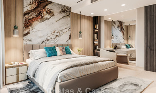 Launch! Modern semi-detached villas with sea views for sale in an exclusive resort-style development in Elviria, East Marbella 793140 