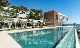 Launch! Modern semi-detached villas with sea views for sale in an exclusive resort-style development in Elviria, East Marbella 793141 