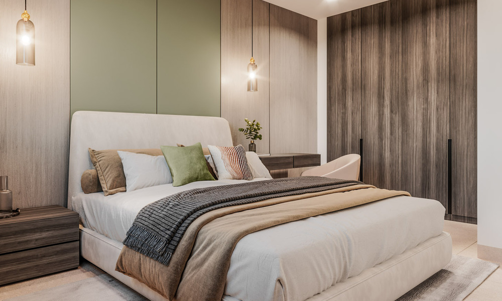 Launch! Modern semi-detached villas with sea views for sale in an exclusive resort-style development in Elviria, East Marbella 793145