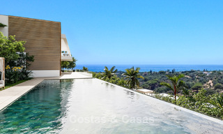 Launch! Modern semi-detached villas with sea views for sale in an exclusive resort-style development in Elviria, East Marbella 793150 