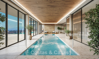 Launch! Modern semi-detached villas with sea views for sale in an exclusive resort-style development in Elviria, East Marbella 793152 