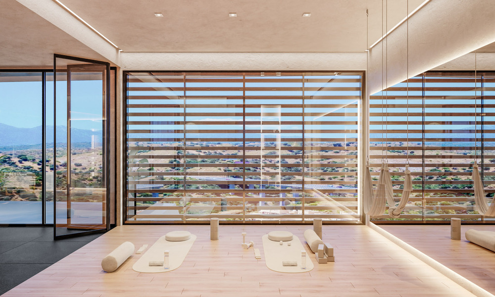 Launch! Modern semi-detached villas with sea views for sale in an exclusive resort-style development in Elviria, East Marbella 793154