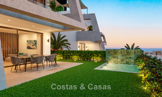 Launch! Modern semi-detached villas with sea views for sale in an exclusive resort-style development in Elviria, East Marbella 793157 