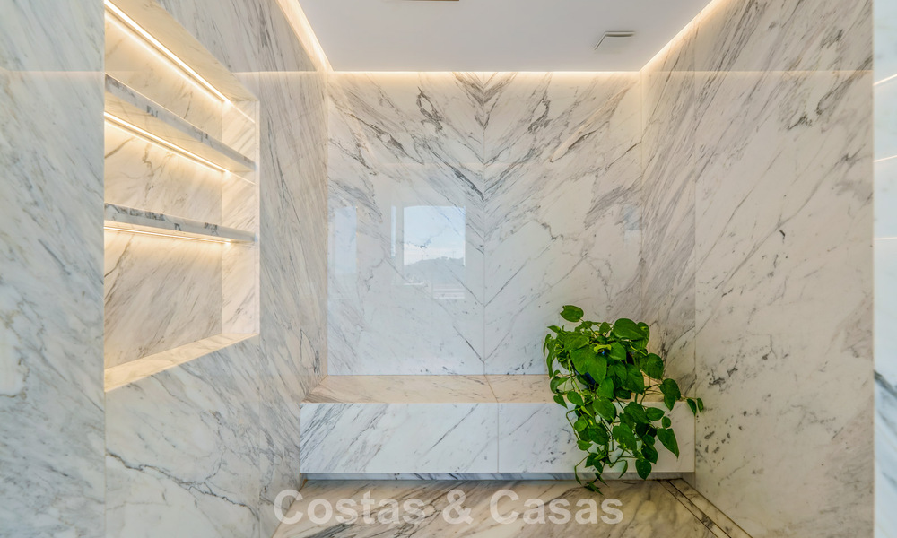 Modern architectural villa with sea views and a profesional gym for sale in El Madroñal, Benahavís - Marbella 793755