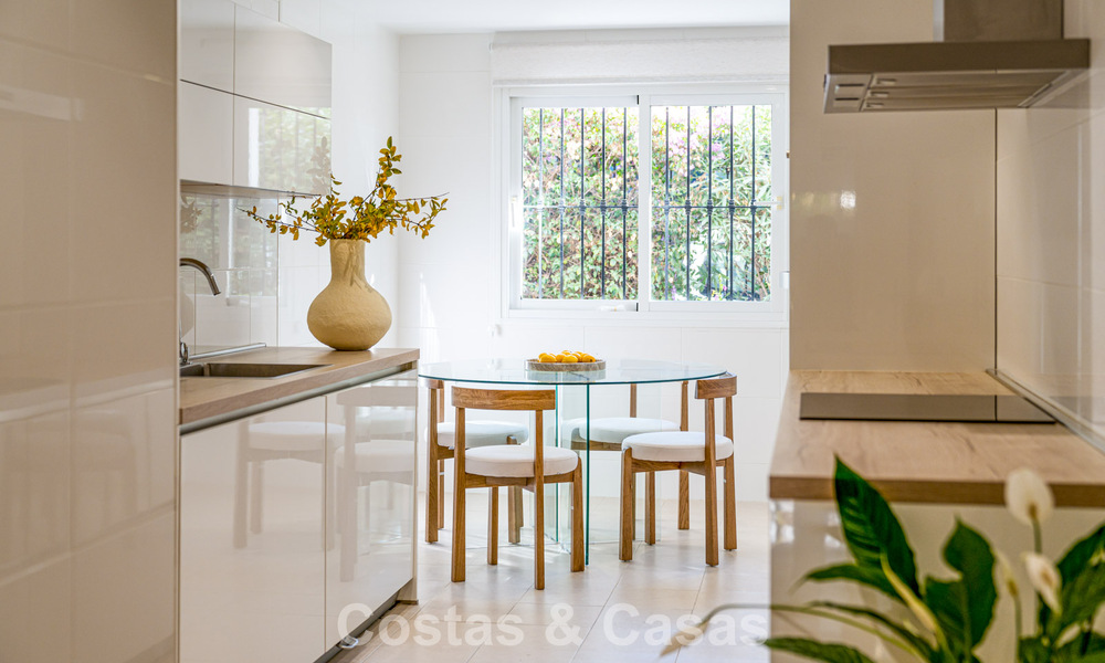 Stylish apartment with private garden for sale in a gated community in Sierra Blanca, Marbella 793878