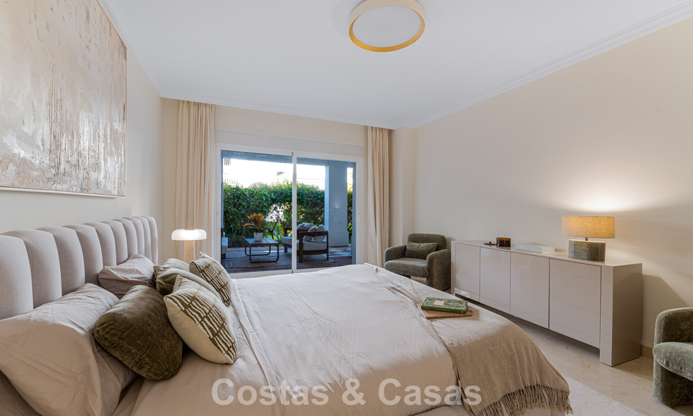Stylish apartment with private garden for sale in a gated community in Sierra Blanca, Marbella 793885