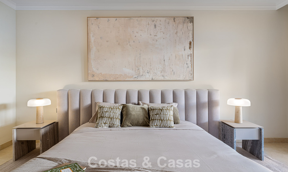 Stylish apartment with private garden for sale in a gated community in Sierra Blanca, Marbella 793886