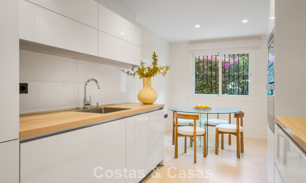 Stylish apartment with private garden for sale in a gated community in Sierra Blanca, Marbella 793898