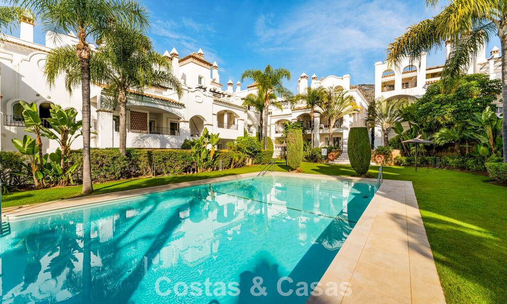 Stylish apartment with private garden for sale in a gated community in Sierra Blanca, Marbella 793910