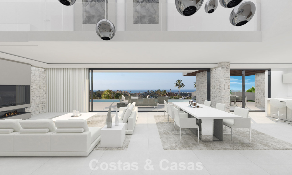Modern luxury villa with panoramic sea views for sale on the New Golden Mile, between Marbella and Estepona 794035