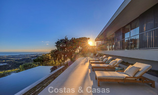 Boomerang-designed villa for sale in the green hills of Marbella - Benahavís with views over the hills and the sea 795244 