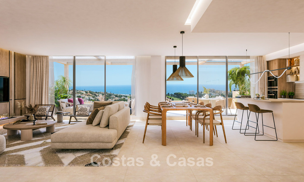 Exclusive new-build apartments with panoramic golf and sea views for sale in Benalmádena, Costa del Sol 795446