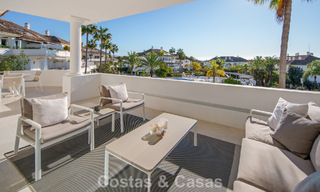 Exclusive duplex penthouse with a modern and light interior for sale in a gated complex on the Golden Mile, Marbella 796390 