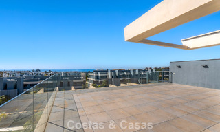 Contemporary penthouse with sea views from the rooftop terrace for sale on the New Golden Mile, between Marbella and Estepona 796621 
