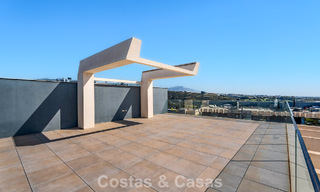 Contemporary penthouse with sea views from the rooftop terrace for sale on the New Golden Mile, between Marbella and Estepona 796622 