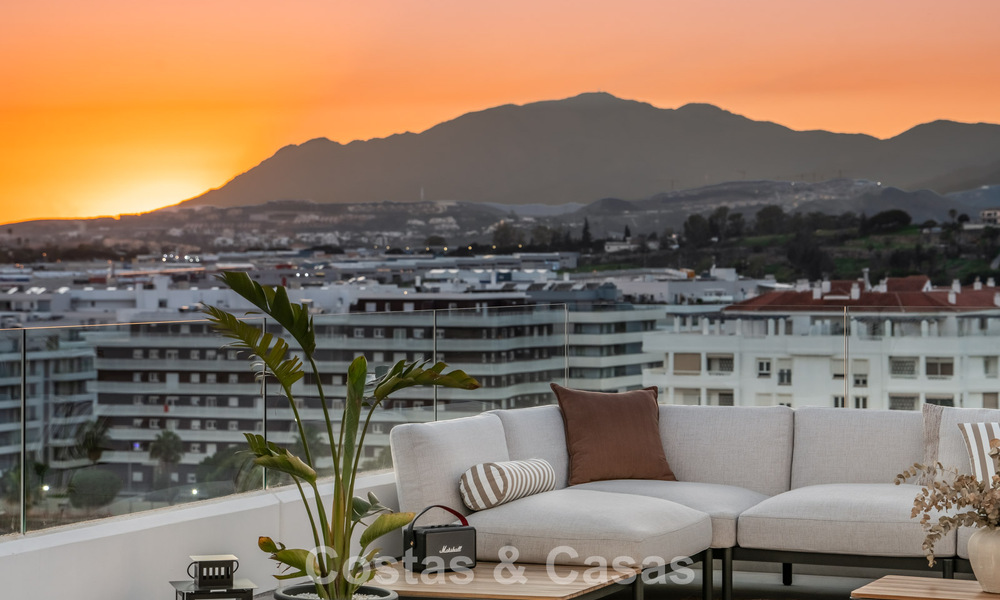 Modern penthouse with wraparound terrace and 360° views for sale in Nueva Andalucía, Marbella 798108