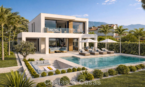 New, modernist luxury villa for sale frontline golf in Mijas, Costa del Sol 798120