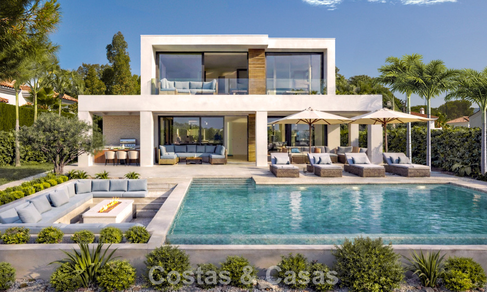 New, modernist luxury villa for sale frontline golf in Mijas, Costa del Sol 798121