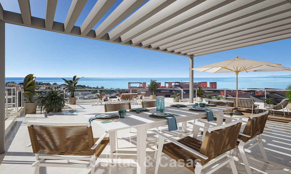 Contemporary luxury new-build apartments with enchanting sea views for sale in Manilva, Costa del Sol 797593