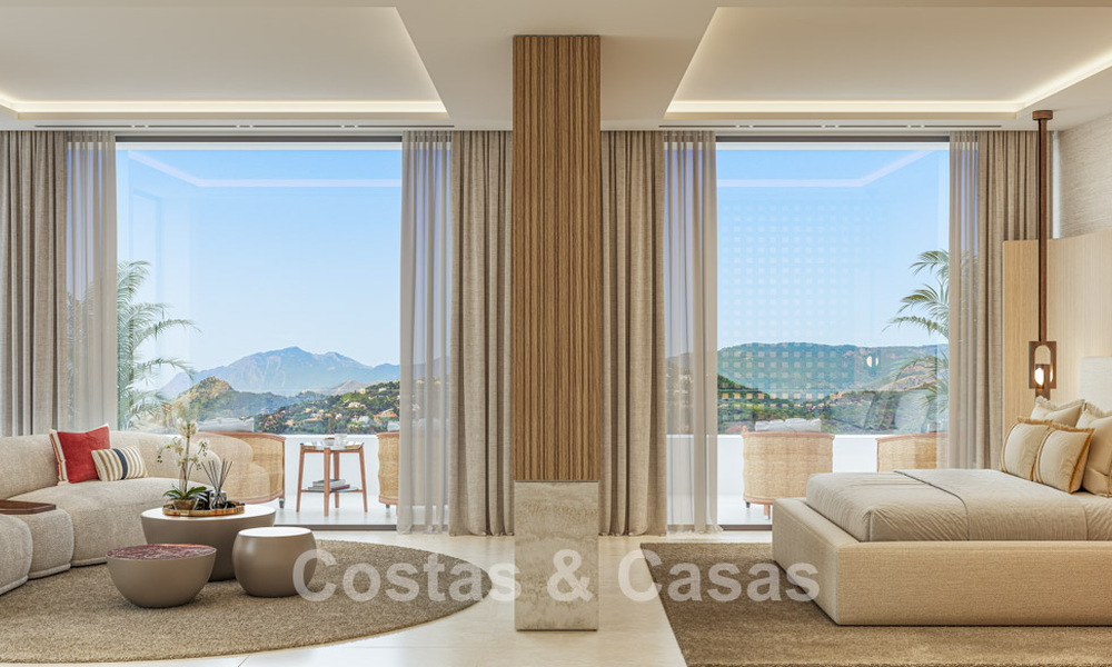 Luxury designer villa with panoramic sea views for sale in a gated golf resort in Marbella - Benahavís 799032
