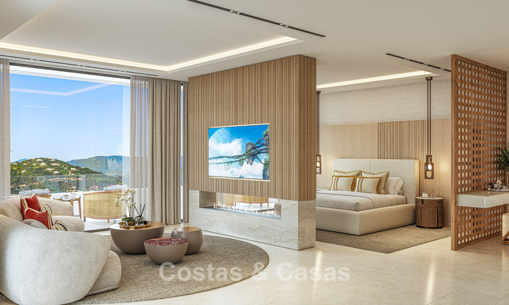 Luxury designer villa with panoramic sea views for sale in a gated golf resort in Marbella - Benahavís 799033