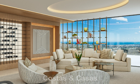 Luxury designer villa with panoramic sea views for sale in a gated golf resort in Marbella - Benahavís 799036