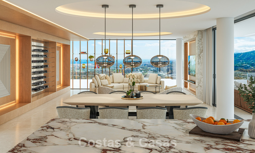 Luxury designer villa with panoramic sea views for sale in a gated golf resort in Marbella - Benahavís 799038