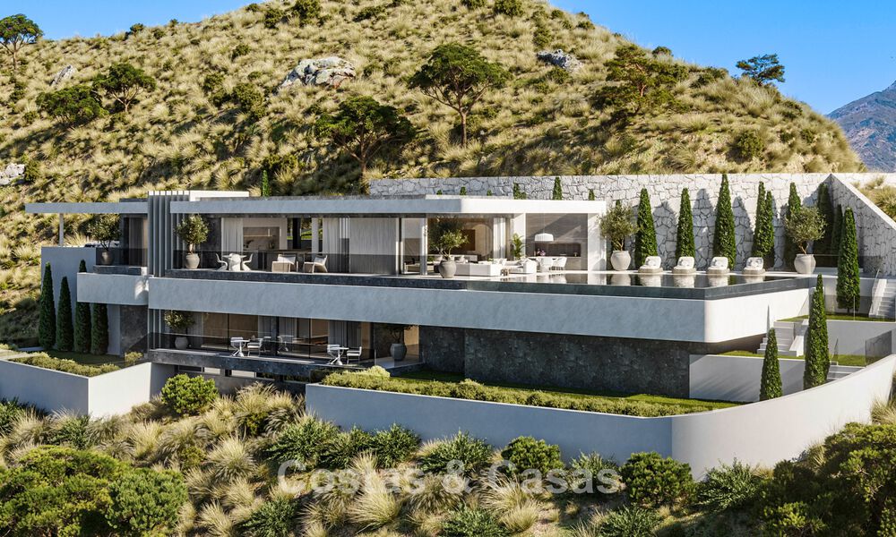 Luxury designer villa with panoramic sea views for sale in a gated golf resort in Marbella - Benahavís 799055