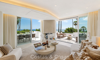 Exclusive renovated frontline beach apartment with direct sea views for sale on the New Golden Mile, Estepona East 799568 